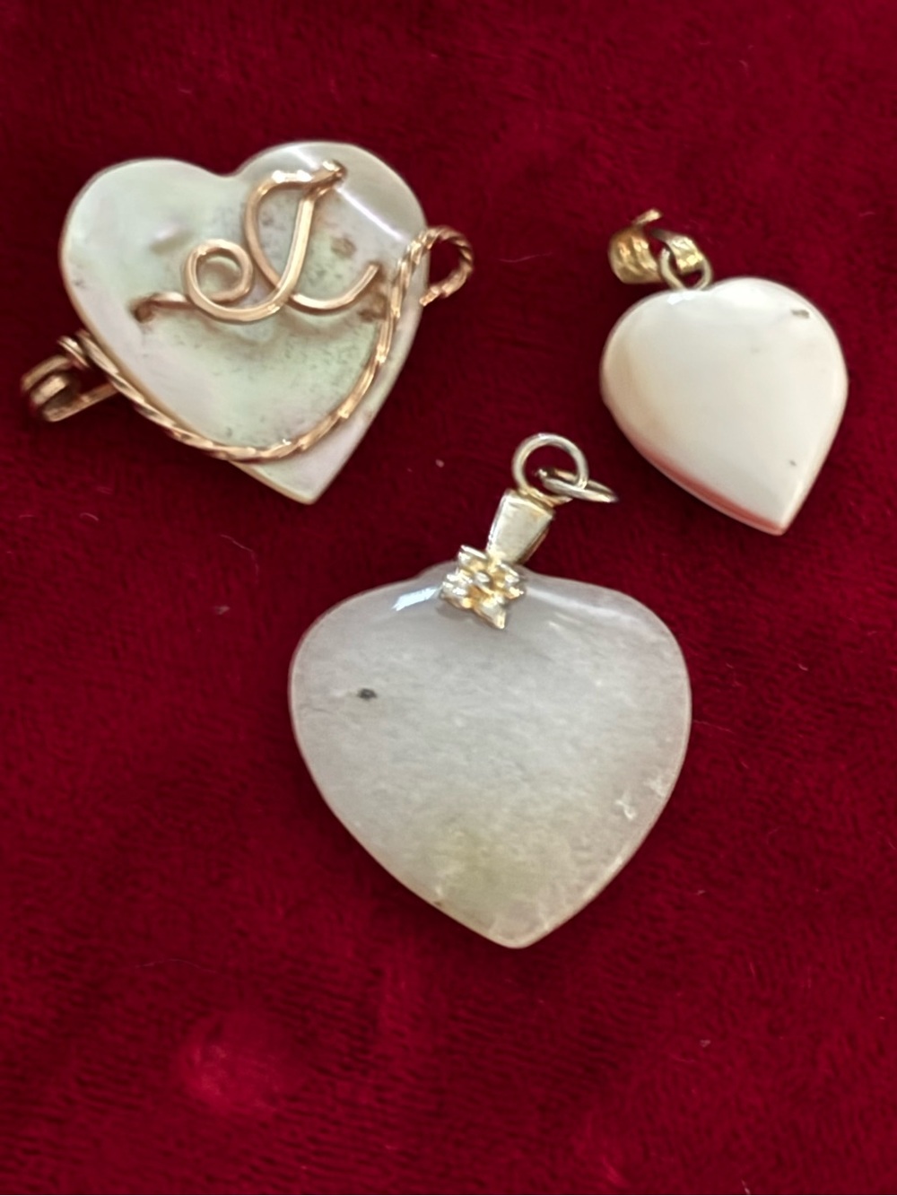 Vintage heart, pendant, charm trio